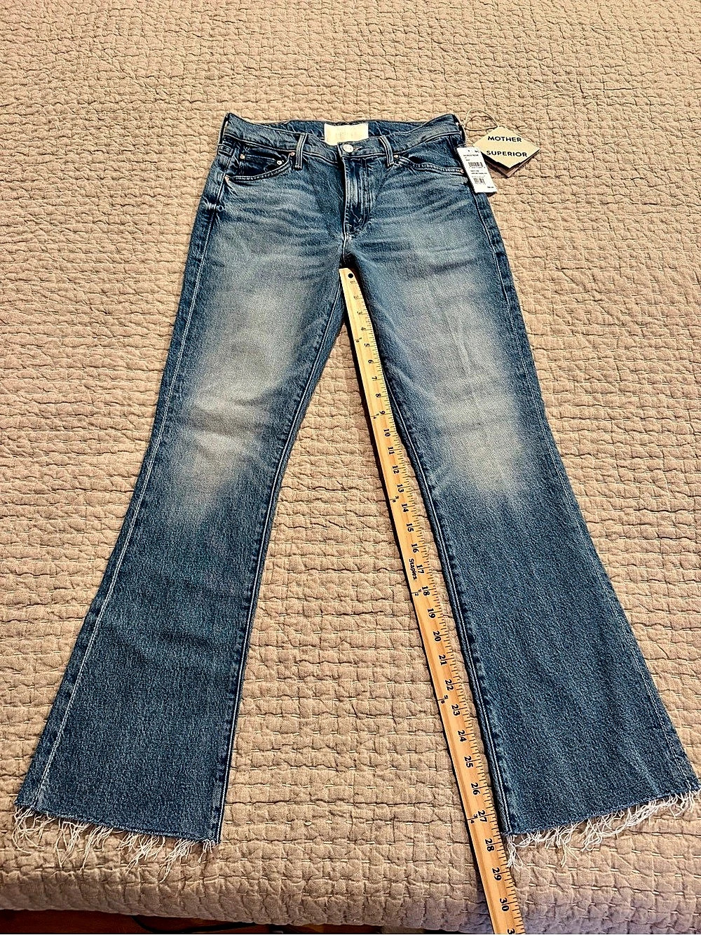 MOTHER The Outsider Flood Flare Jeans in Are We There Yet 27 NWT